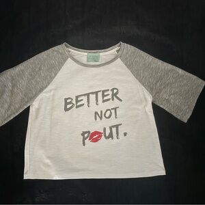 Women’s “Judith March” Gray and White Tee